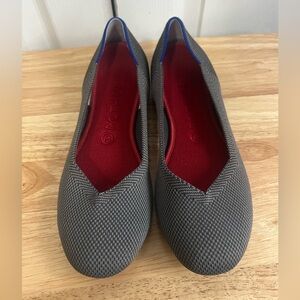 ROTHYS The Flat Pebble Grey Knit Rounded Toe Ballet Flats Slip On Shoes Size 9